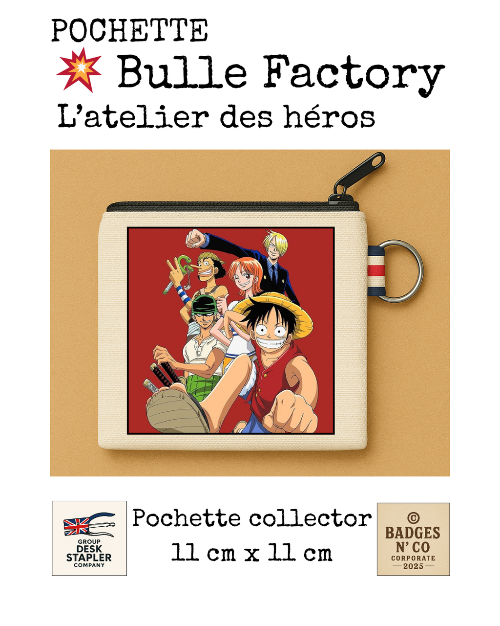 Pochette One Piece Bulle Factory 11x11 cm manga culte collector