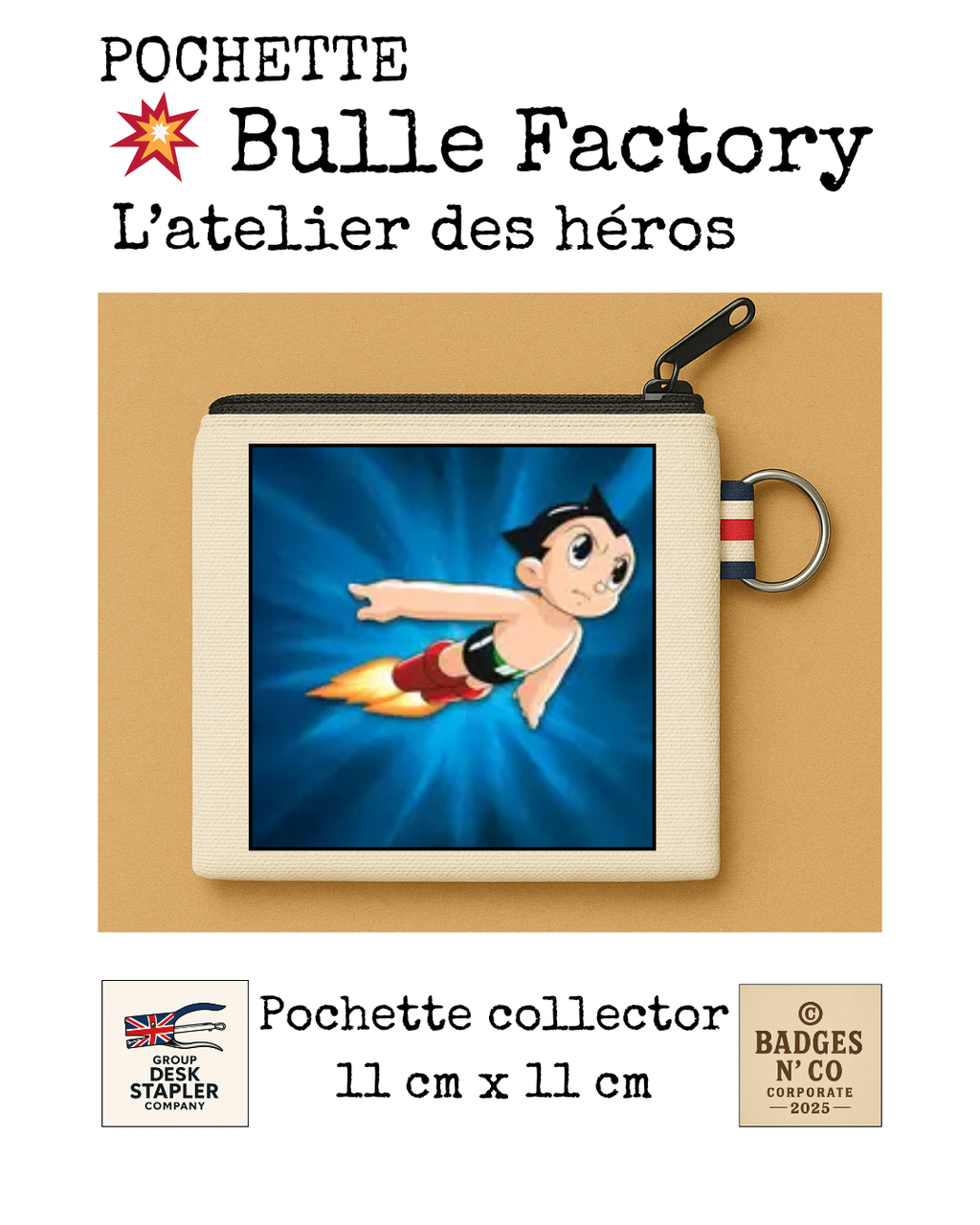 Pochette Astro Boy Bulle Factory 11x11 cm manga culte collector