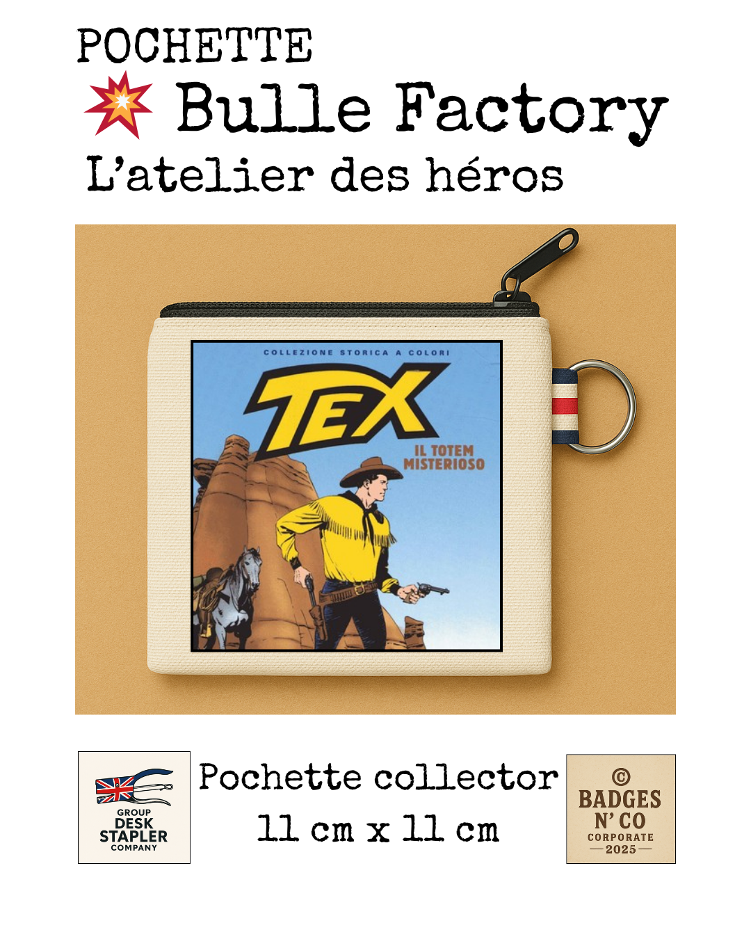 Pochette Tex Bulle Factory 11x11 cm bd italienne western collector