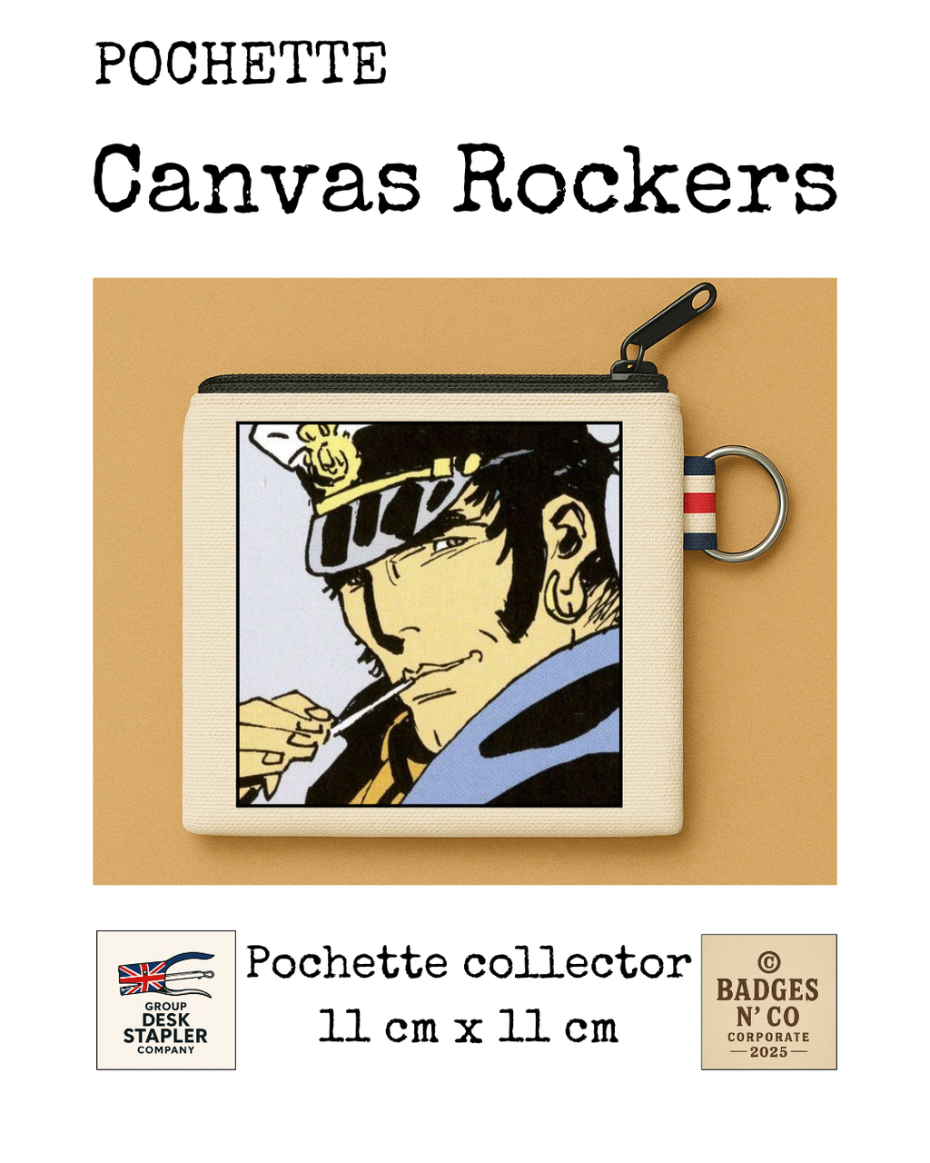 Pochette Corto Maltese Canvas Rockers collector 11x11 cm