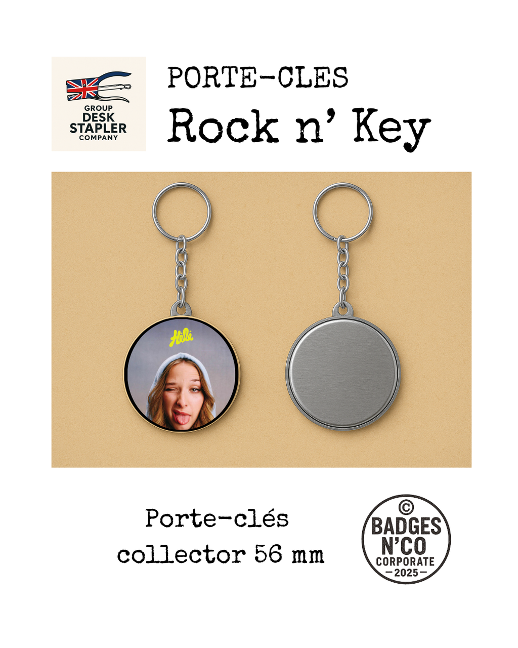 Porte-clés Héléna Star Academy 56 mm pop française moderne collector design musical