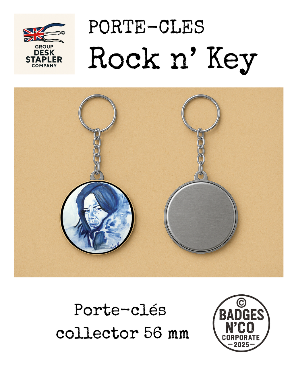 Porte clé Melissmell 56 mm chanson française rock engagée collector Rock n Key