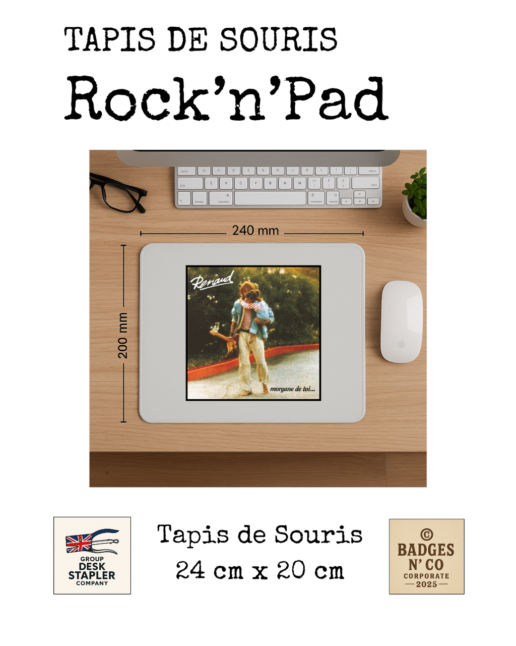 Tapis de souris Renaud Rock’n’Pad chanson française rebelle collector design musical