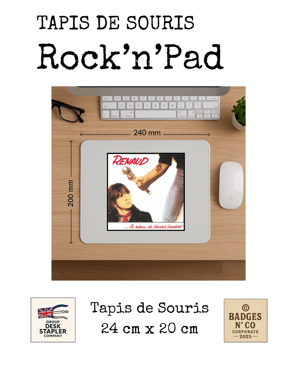 Tapis de souris Renaud Rock’n’Pad chanson française rebelle collector design musical