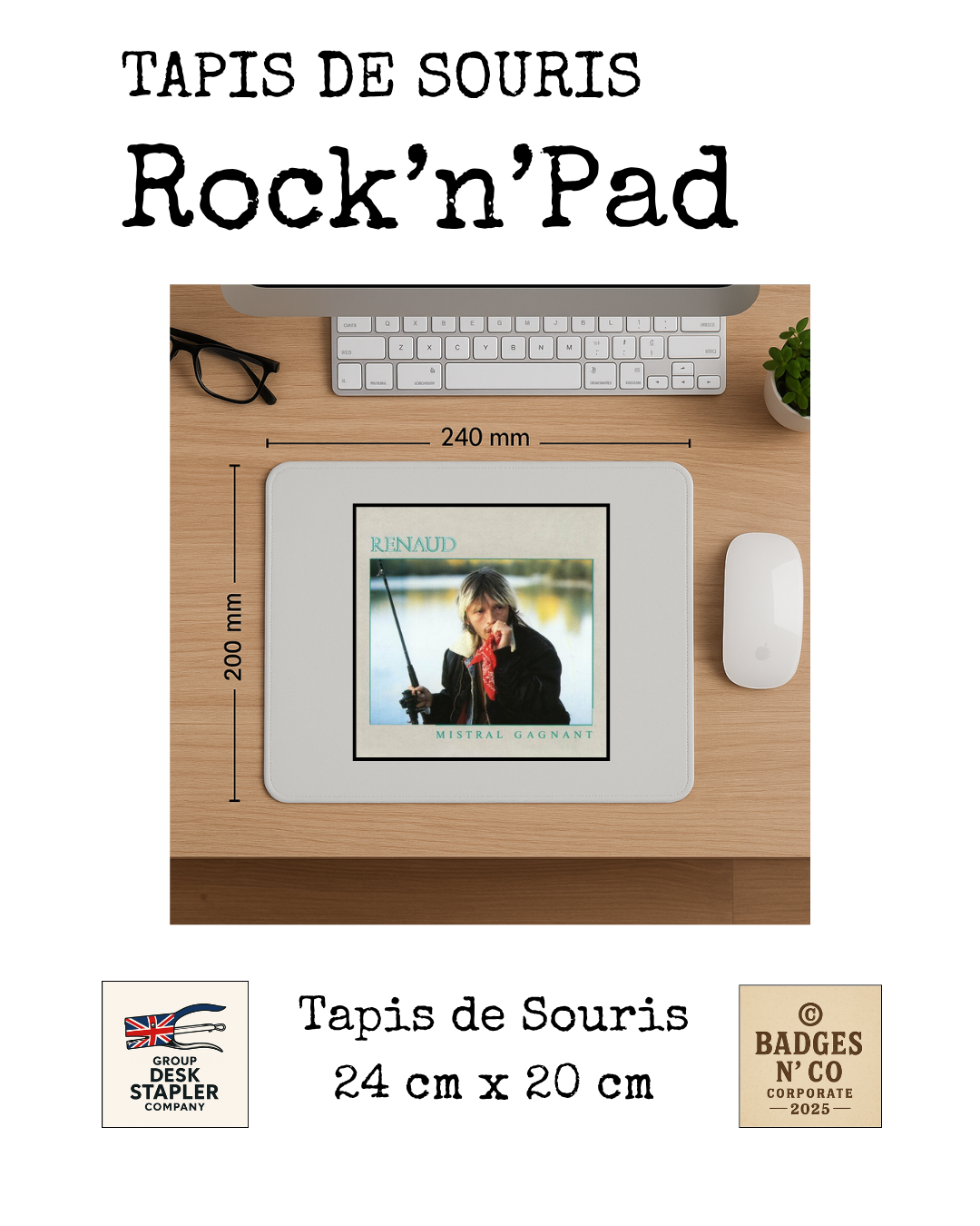 Tapis de souris Renaud Rock’n’Pad chanson française rebelle collector design musical