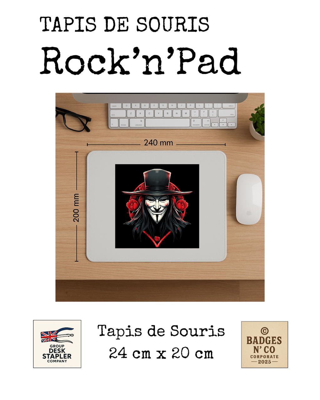 Tapis de souris V pour Vendetta Rock n’Pad édition collector
