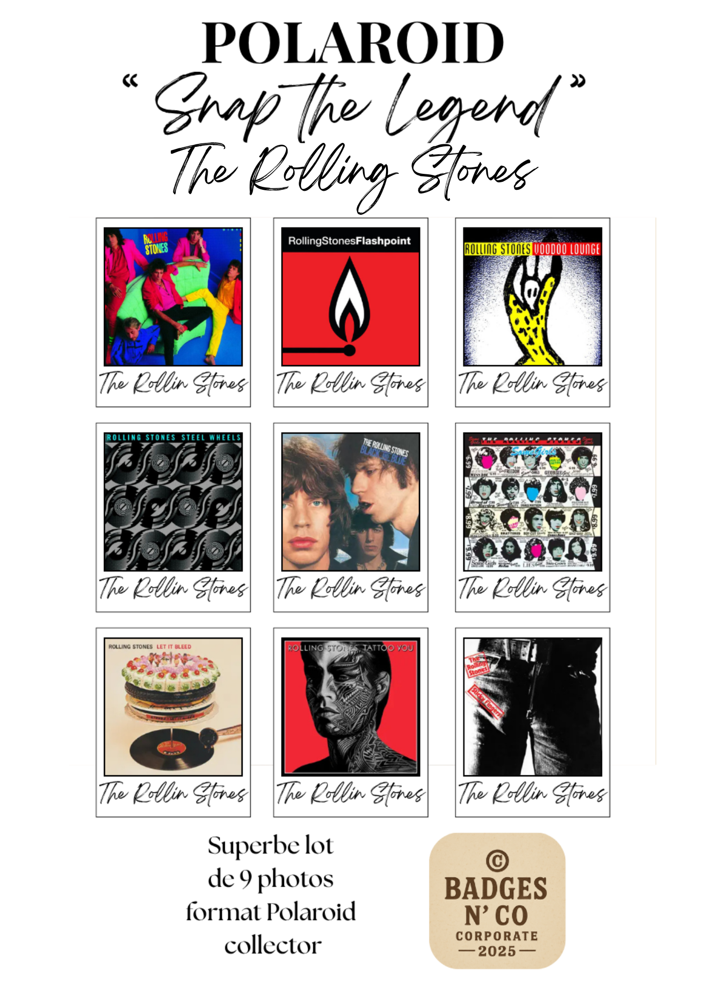 🎶 Snap the Legend – The Rolling Stones : 9 pochettes, une mythologie rock 📸
